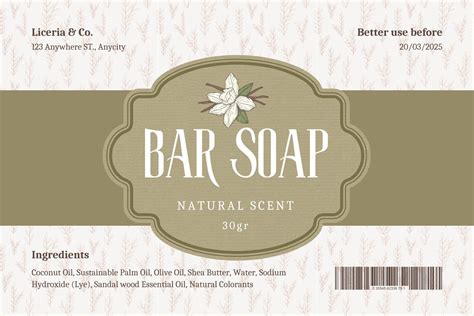 Soap Label Templates Printable