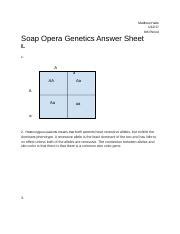 Soap Opera Genetics Answer Key