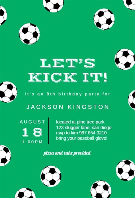 Soccer Birthday Invitation, Sports Invitation, Football Party