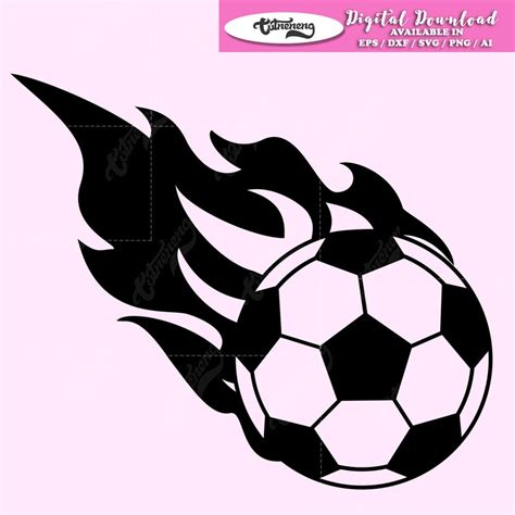 soccer ball with flames svg