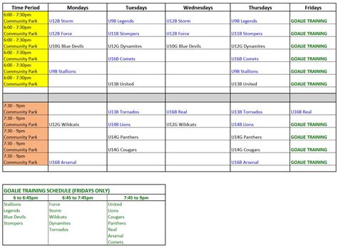 soccer player's training plan