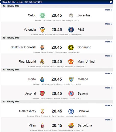 soccer uefa champions league schedule