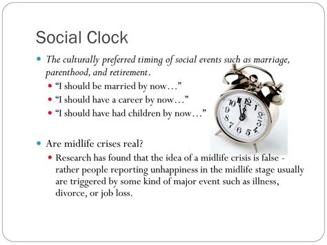 Social Clock Examples Psychology