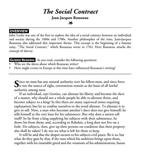 Sample Social Contract Template 6+ Free Documents Download in Word, PDF