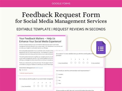 social media feedback form template