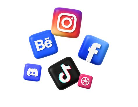 social media logo 3d png
