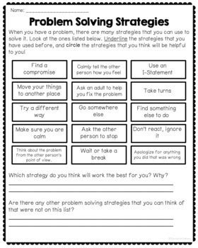 Social Problem Solving Printables