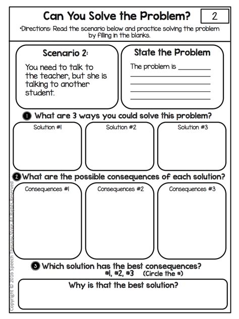 Social Problem Solving Printables For High School Students