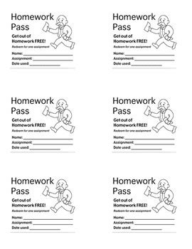 Social Studies Homework Pass Printable
