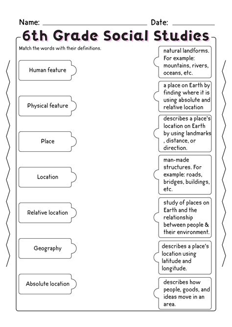 Social Studies Work Sheet Printable