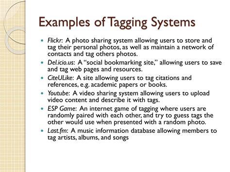 Social Tagging Examples