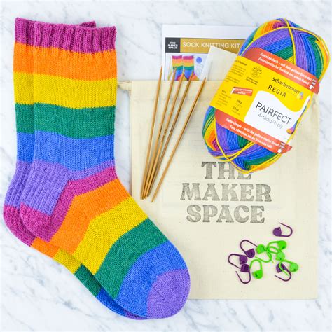 Work Socks knitting kit with video course for beginners
