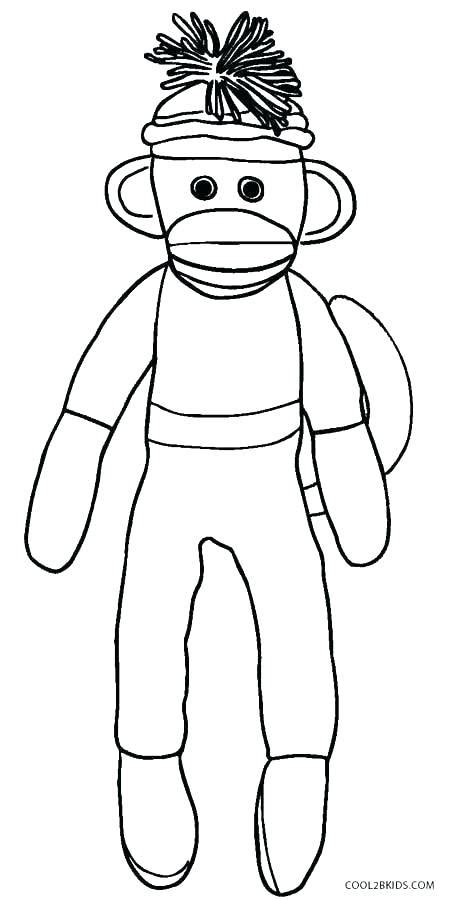 sock monkey coloring pages printable template