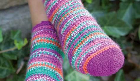 Socken häkeln - einfache Anleitung | Socken häkeln anleitung, Socken