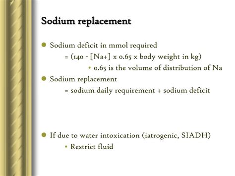 Sodium Replacement Guidelines