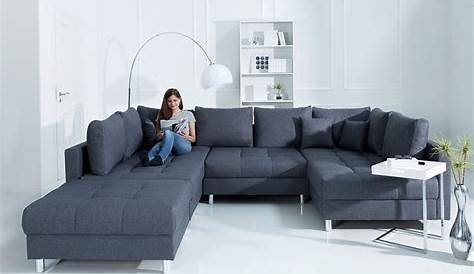 Sofa Bezug Ecksofa Mit Ottomane U Form Wohnlandschaft Couch RIMINI Design