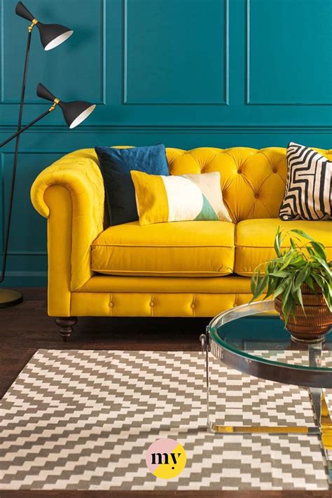 Famous Sofa Colour Combination With Yellow Wall Best References
