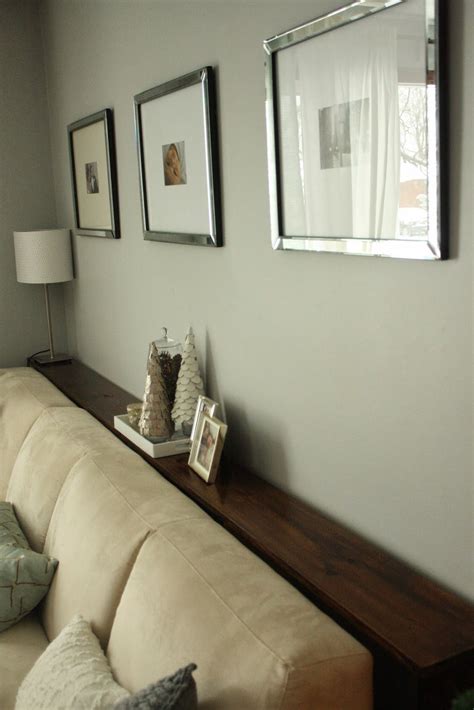 This Sofa Table Behind Couch Against Wall For Small Space