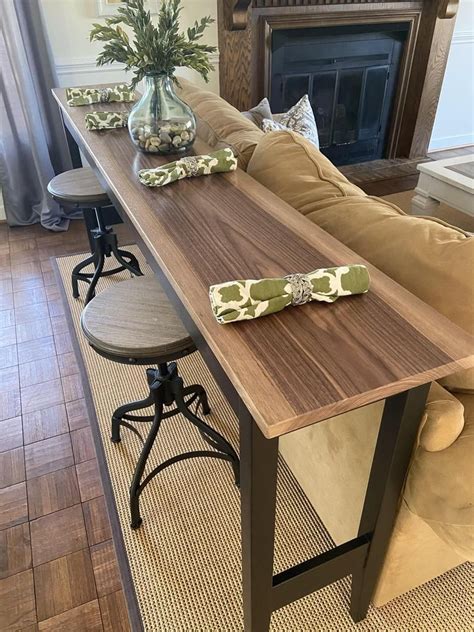 Favorite Sofa Table With Stools Behind Couch New Ideas