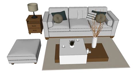 sofa ruang tamu sketchup