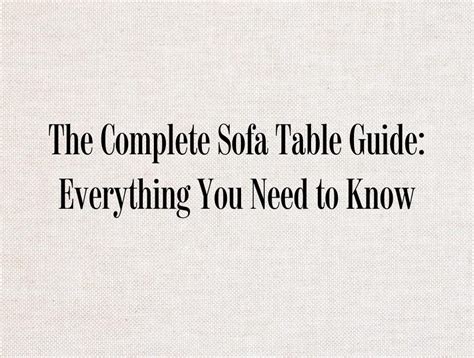 Sofa Table Placement