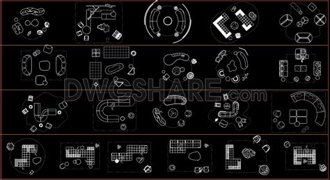 Sofa Table Plan Cad Block