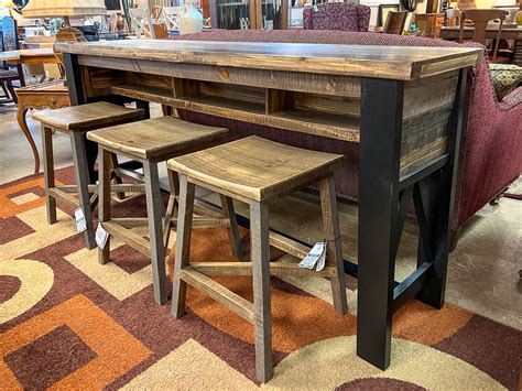 Sofa Table With Stools Set