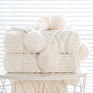 Sofa Throws With Pom Poms