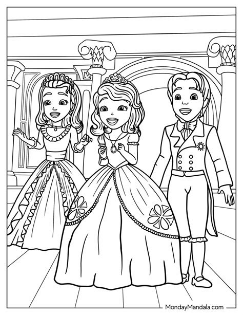 Sofia The First With Amber Coloring Pages
