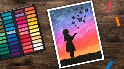 Easy Sunset Drawing for Beginners with Soft Pastels