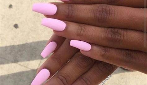 Soft Pink Nails On Brown Skin Beautiful Color Contrast Between The Dark
