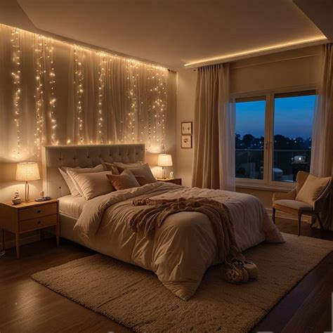 Soft and Amber Lights Bedroom Decor