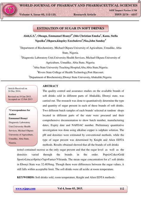 Soft Drinks Research