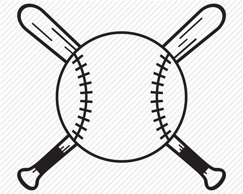 softball bat and ball svg