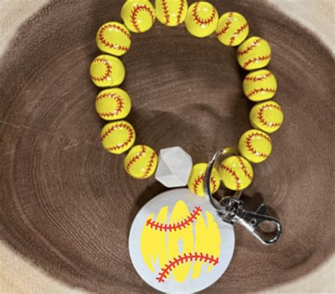 Softball Bracelet Keychain