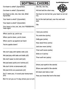 Softball Cheers Pdf