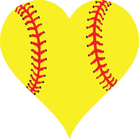 Score a Home Run with Free Softball Heart SVG Design - Download now for Crafting!