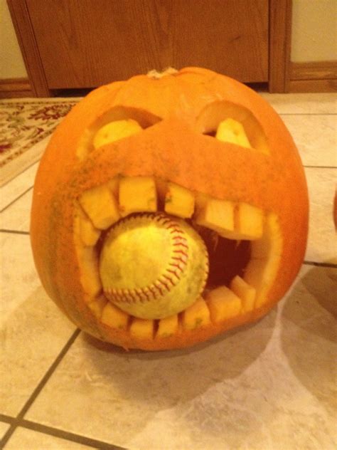 Softball Jack O Lantern