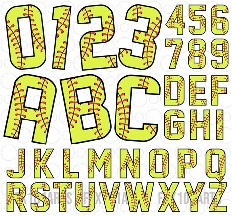 Softball Number Font