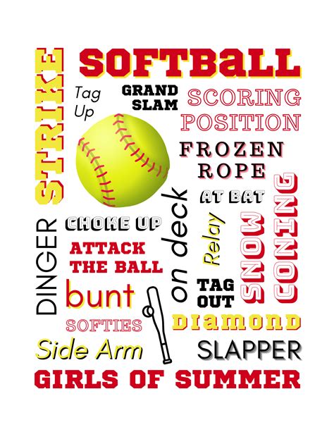 Softball Printable Pictures Rainbow