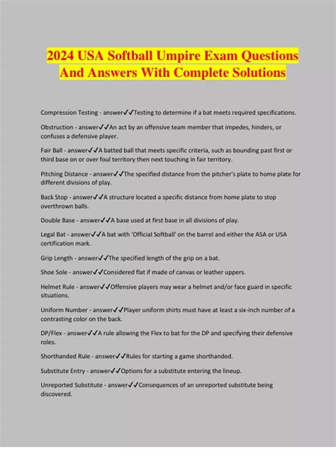 Softball Umpire Questions