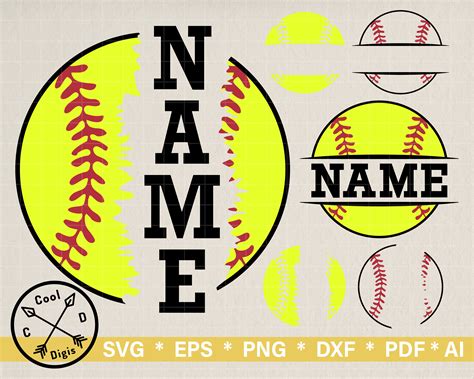 softball with name svg