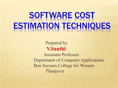 software cost estimation techniques in software engineering pdf