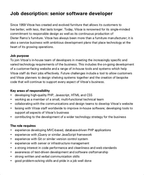 software developer job description betterteam
