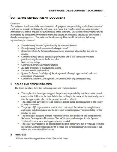 software development documentation template