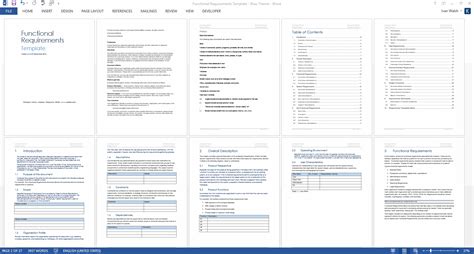 software functional requirements document template