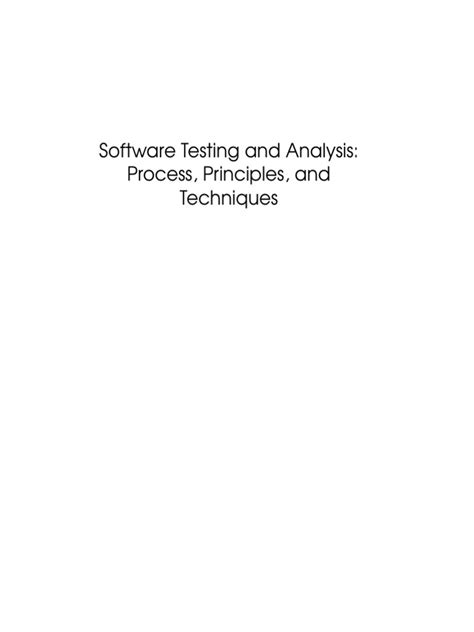 software testing and analysis pdf