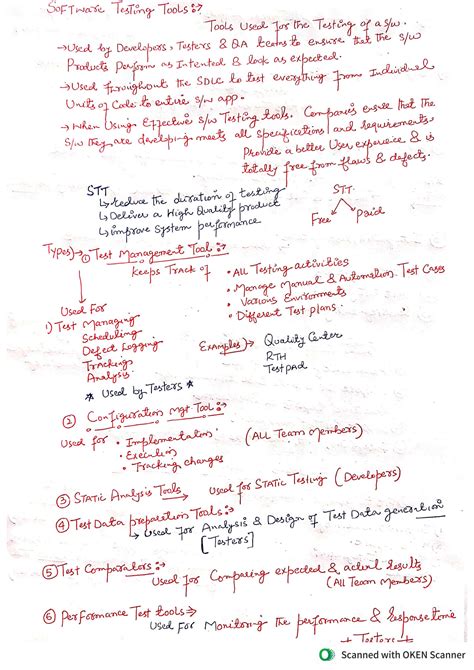 software testing methodologies handwritten notes pdf