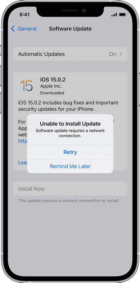 software update not loading on iphone