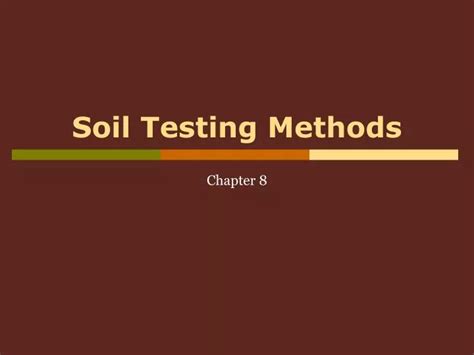 soil testing methods ppt